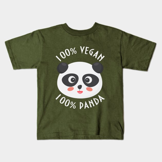 100% vegan panda Kids T-Shirt by tatadonets